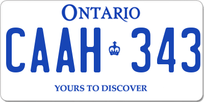 ON license plate CAAH343