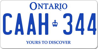 ON license plate CAAH344