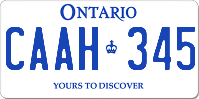 ON license plate CAAH345