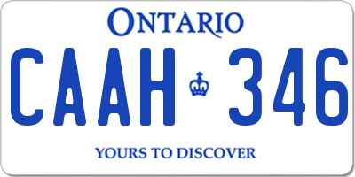 ON license plate CAAH346