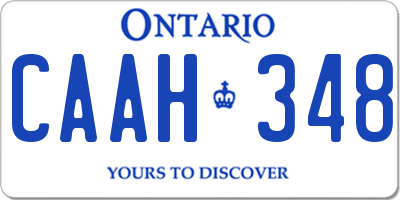 ON license plate CAAH348