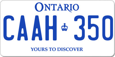 ON license plate CAAH350