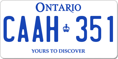 ON license plate CAAH351