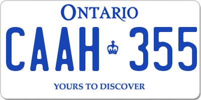 ON license plate CAAH355