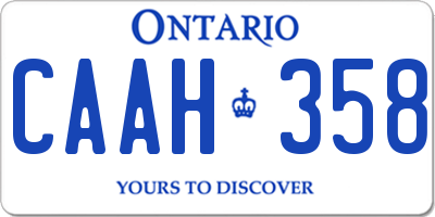 ON license plate CAAH358