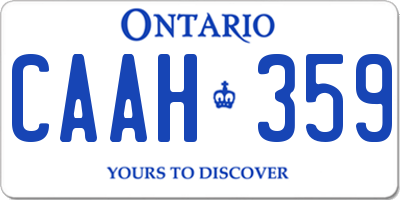 ON license plate CAAH359