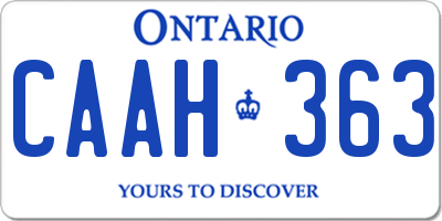 ON license plate CAAH363