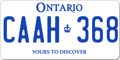 ON license plate CAAH368