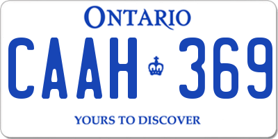 ON license plate CAAH369