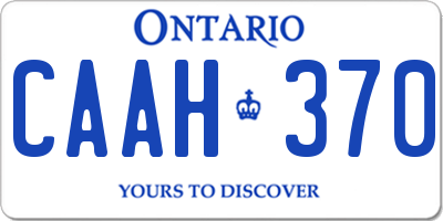 ON license plate CAAH370