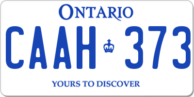 ON license plate CAAH373