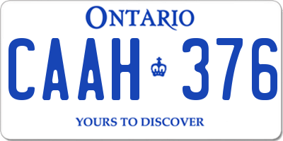 ON license plate CAAH376