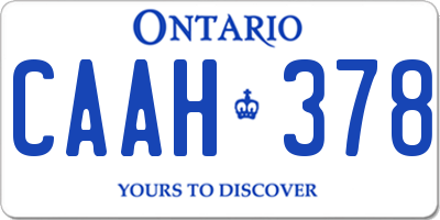 ON license plate CAAH378