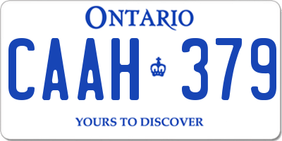 ON license plate CAAH379