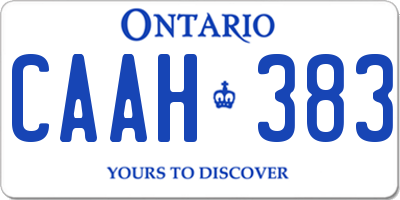 ON license plate CAAH383