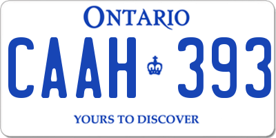 ON license plate CAAH393