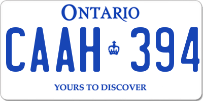 ON license plate CAAH394