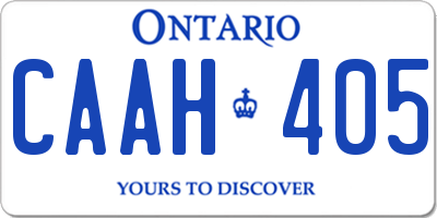 ON license plate CAAH405