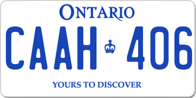 ON license plate CAAH406