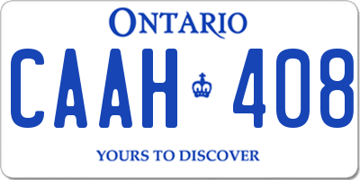 ON license plate CAAH408