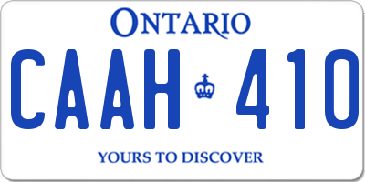 ON license plate CAAH410