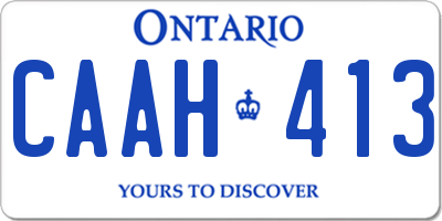 ON license plate CAAH413