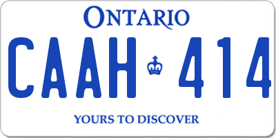 ON license plate CAAH414