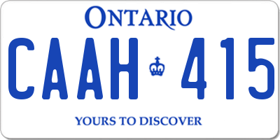 ON license plate CAAH415