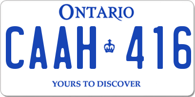 ON license plate CAAH416