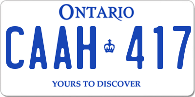 ON license plate CAAH417