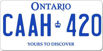 ON license plate CAAH420