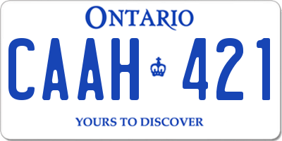 ON license plate CAAH421