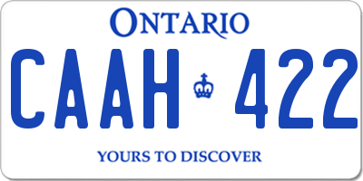 ON license plate CAAH422