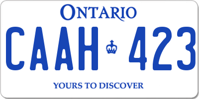 ON license plate CAAH423