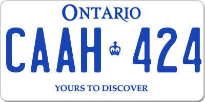 ON license plate CAAH424