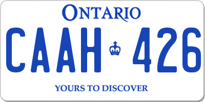 ON license plate CAAH426