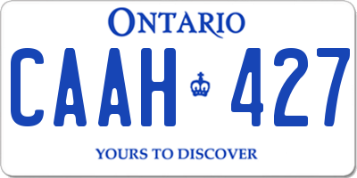 ON license plate CAAH427