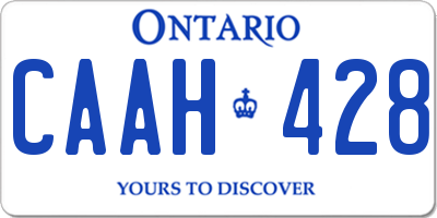 ON license plate CAAH428