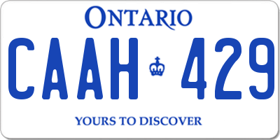 ON license plate CAAH429