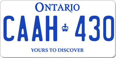 ON license plate CAAH430