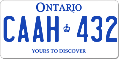 ON license plate CAAH432