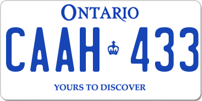 ON license plate CAAH433