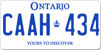 ON license plate CAAH434