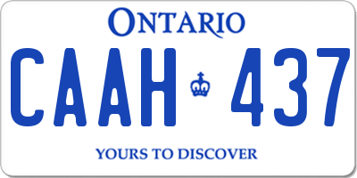 ON license plate CAAH437