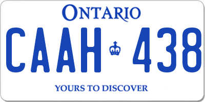 ON license plate CAAH438