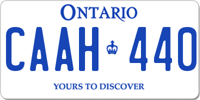 ON license plate CAAH440