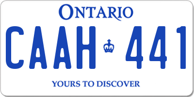 ON license plate CAAH441