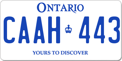 ON license plate CAAH443