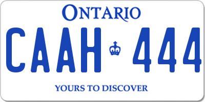 ON license plate CAAH444