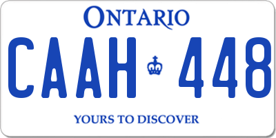 ON license plate CAAH448